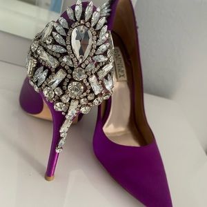 Original Badgley Mischka Shoes Purple with Silver Rhinestones